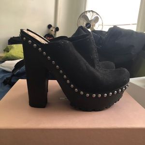 Miu Miu Studded Leather Clogs